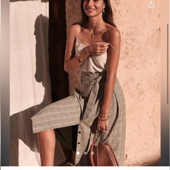 Sezane Dresses & Skirts - Sezane Amanda Skirt in Prince of Wales Orange